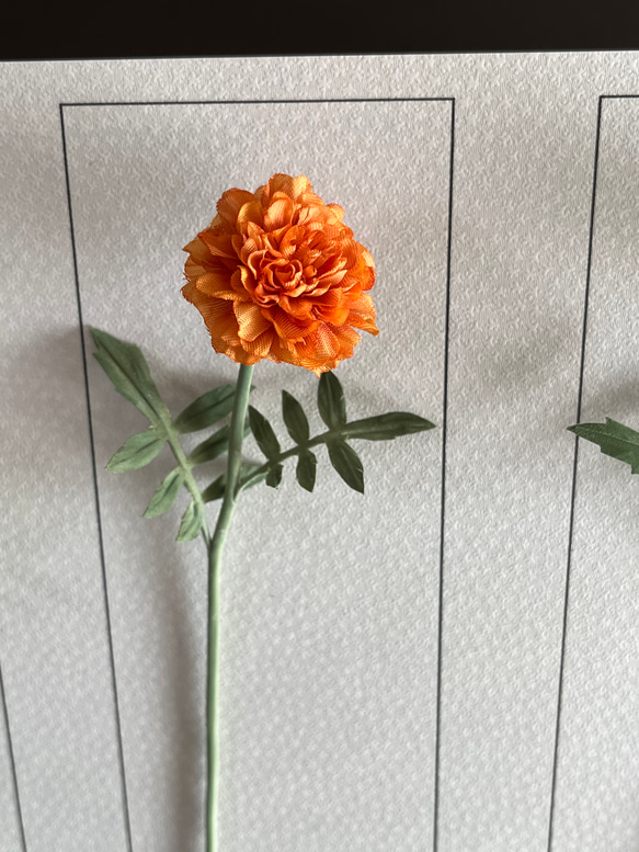 布の花　小さいマリーゴールド　オレンジ　1 7枚目の画像