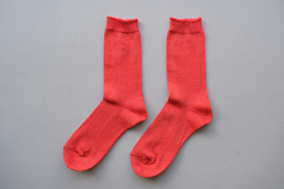 亞麻針織襪（猩紅）22-24cm 第1張的照片