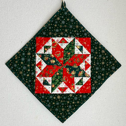 パッチワークキルトのクリスマスタペストリー その他インテリア雑貨