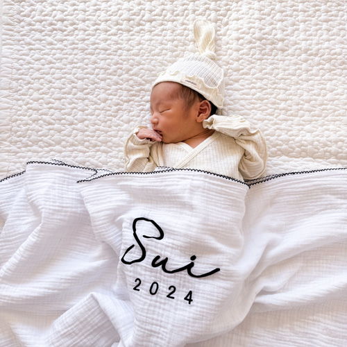 3営業日発送】刺繍名入れおくるみ 出産祝い 名入れ刺繍おくるみ