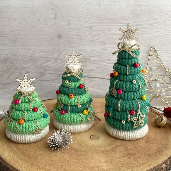 ミニクリスマスツリー　3個セット　色んな所に飾ってね 2枚目の画像