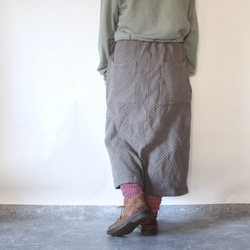 Quilt skirt /橡鼠色 草木染めオーガニックコットンキルトスカート 5枚目の画像