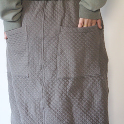Quilt skirt /橡鼠色 草木染めオーガニックコットンキルトスカート 7枚目の画像