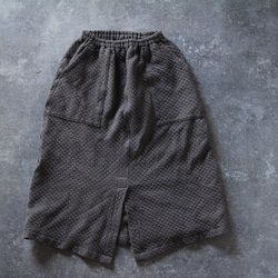 Quilt skirt /橡鼠色 草木染めオーガニックコットンキルトスカート 8枚目の画像