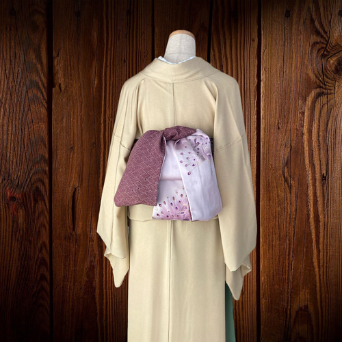 *絹お着物リメイク　パッチワーク*22　大人の兵児帯　半幅帯　長尺　ハンドメイド 絹お着物リメイク パッチワーク*22 大人の兵児帯 半幅帯 長尺