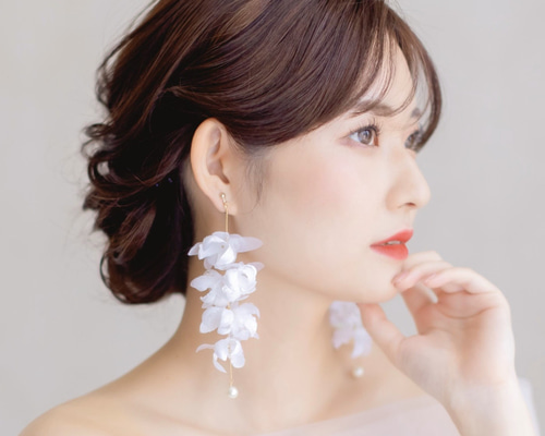 楽天市場】【 大ぶりのお花モチーフ】ウェディング イヤリング