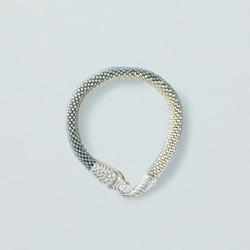 受注生産】EWIGKEIT〜永遠〜蛇のブレスレットNo.20 シルバー×グレー