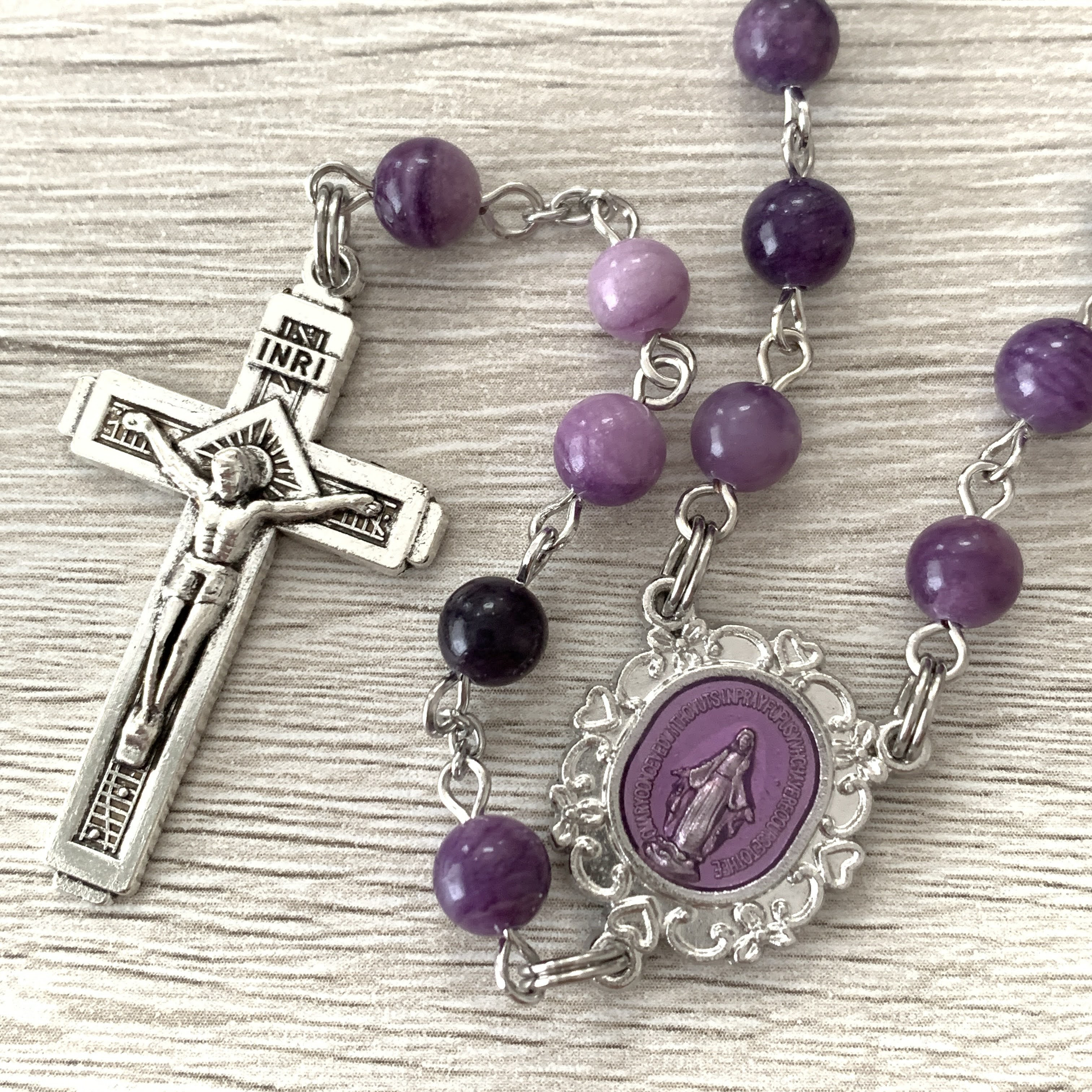 パープルフローライトのロザリオ｜詳細画像