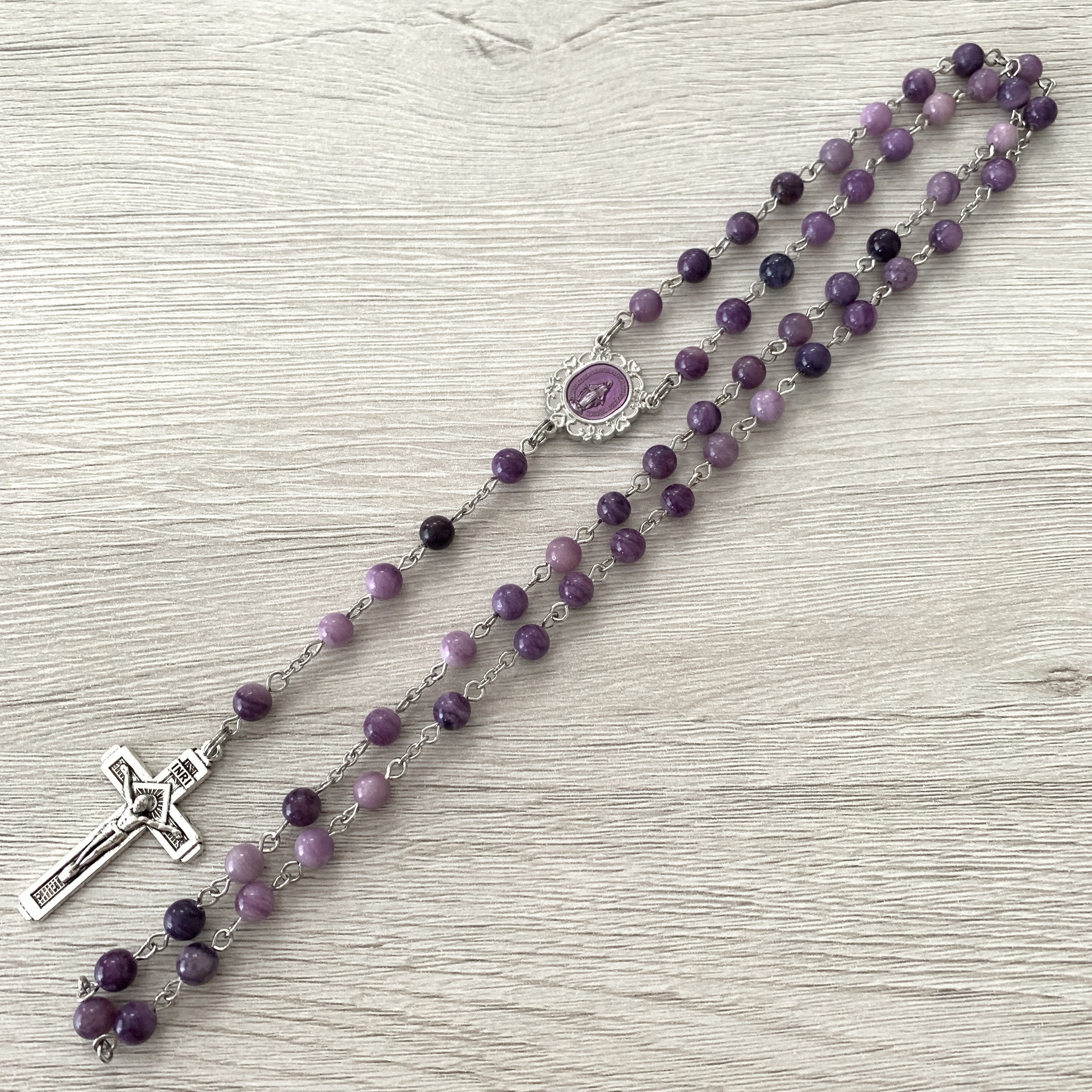 パープルフローライトのロザリオ｜詳細画像