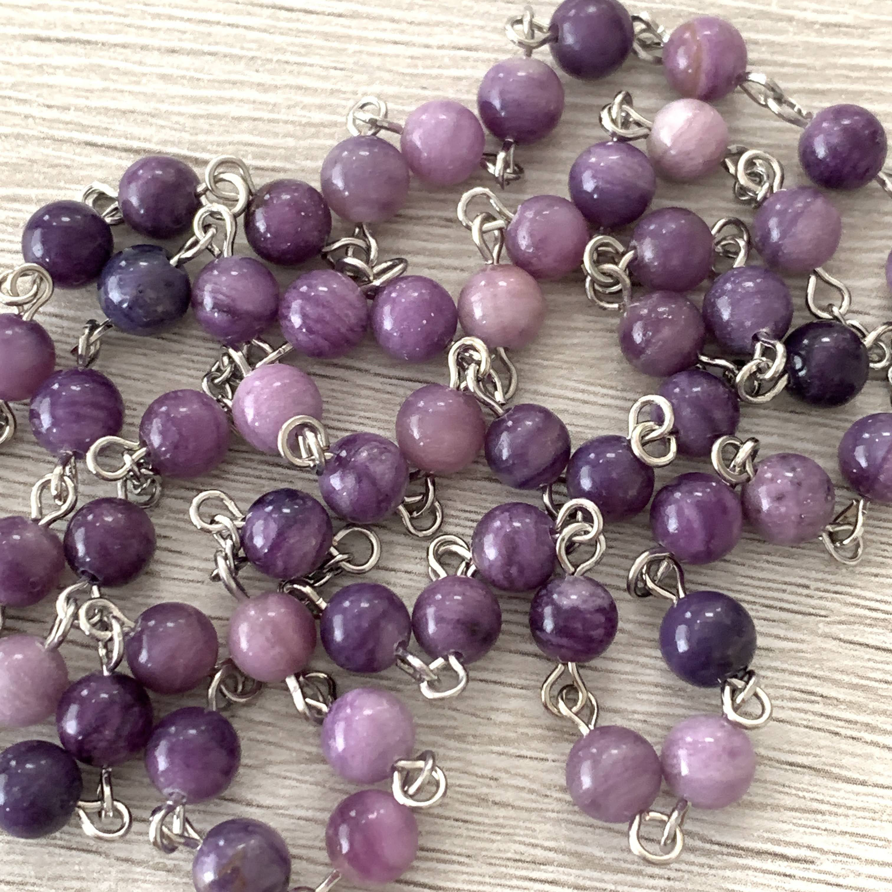 パープルフローライトのロザリオ｜詳細画像