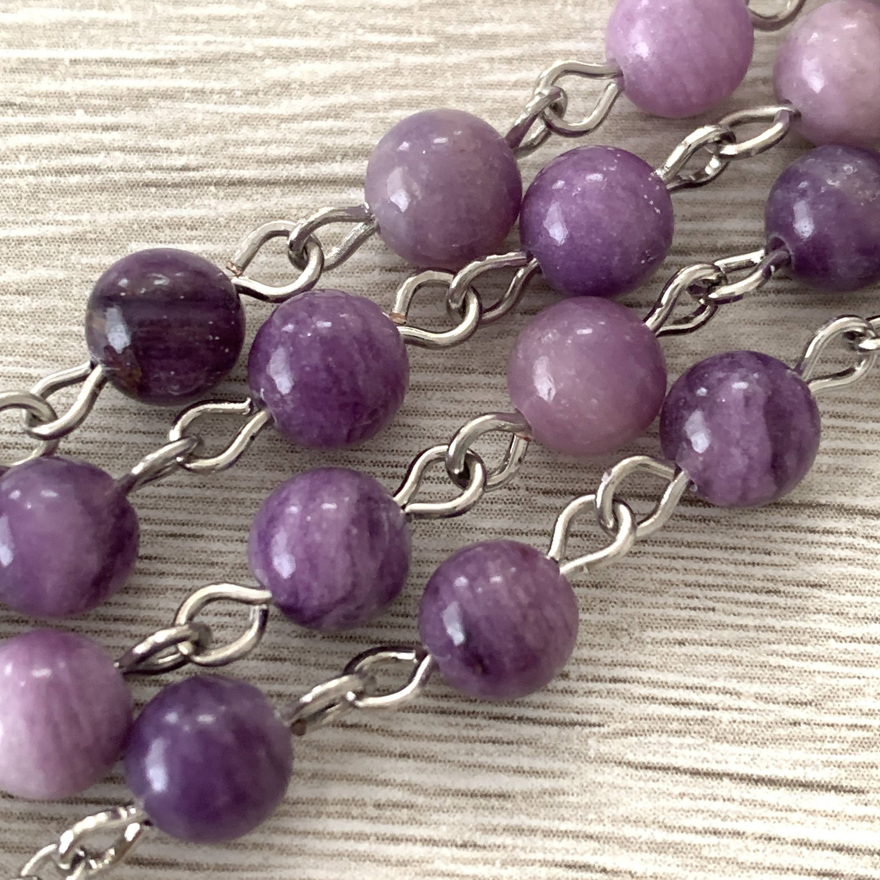 パープルフローライトのロザリオ｜詳細画像