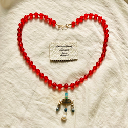 The Queen of Hearts　K１４gf金具ネックレス　４1,5cm　１点もの 1枚目の画像