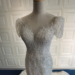 韓国スタイル　マーメイド　ウェディングドレス　キラキラ 4枚目の画像