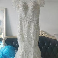 韓国スタイル　マーメイド　ウェディングドレス　キラキラ 8枚目の画像