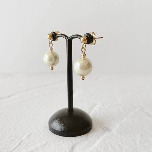 ジャパンヴィンテージガラスパールのネックレスとピアス/イヤリングの  