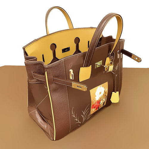 40サイズ#70◇着物帯と本革のリメイクバッグ◇remake.829 日本職