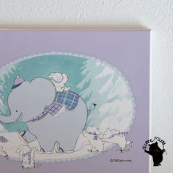 布面面板 斯堪的納維亞室內藝術面板 插圖面板 *冬象兔 第3張的照片
