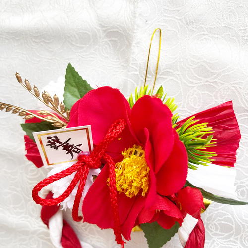 即日配送【赤椿】めでたい紅白のちょうどいい大きさの正月飾り 玄関