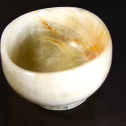 石の器　抹茶茶碗　『小春日和』　オニックスを使った希少な石の器　石の彫刻家による手作りの作品 9枚目の画像