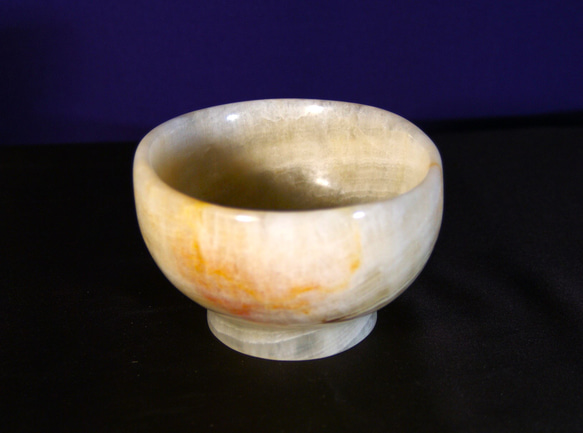 石の器　抹茶茶碗　『小春日和』　オニックスを使った希少な石の器　石の彫刻家による手作りの作品 10枚目の画像