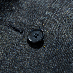 下一季主打外套 羊毛混紡人字紋布料束口大衣 海軍藍 231013-2 第7張的照片