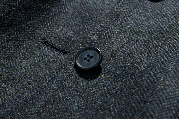 下一季主打外套 羊毛混紡人字紋布料束口大衣 海軍藍 231013-2 第7張的照片