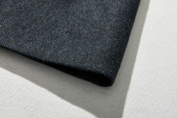 下一季主打外套 羊毛混紡人字紋布料束口大衣 海軍藍 231013-2 第12張的照片