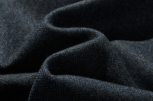 下一季主打外套 羊毛混紡人字紋布料束口大衣 海軍藍 231013-2 第11張的照片