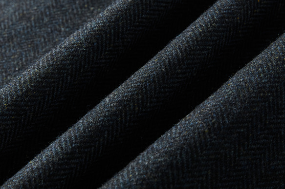 下一季主打外套 羊毛混紡人字紋布料束口大衣 海軍藍 231013-2 第13張的照片