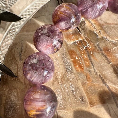 オーラ加工水晶とイエローフローライトの姫系ブレス オーラ加工水晶とイエローフローライトの姫系ブレス オーラ加工水晶と