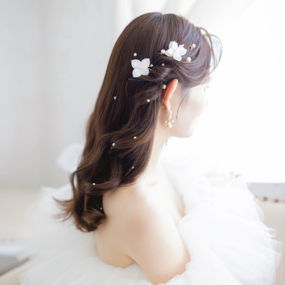 MA187　ヘッドドレス　ヘッドアクセサリー　蝶々モチーフ　小枝　Uピン　髪飾り 結婚式　前撮り 卒業式 9枚目の画像