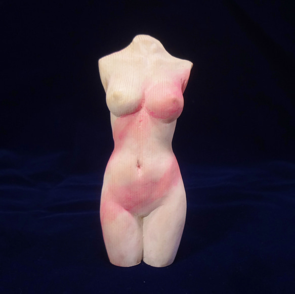 木彫刻 アート 『 トルソ 』 オブジェ バスト オリジナル 木彫刻 アート 裸婦 芸術 アート 女性 ハンドメイド 松 2枚目の画像