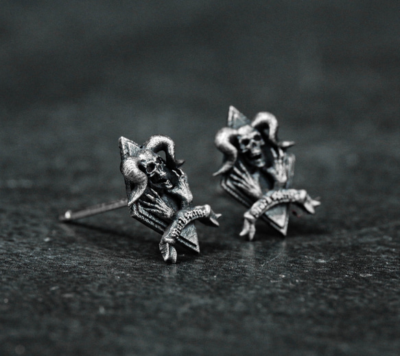 死神のイヤリング - 死ぬまで愛してイヤリング - 死のハンドメイド