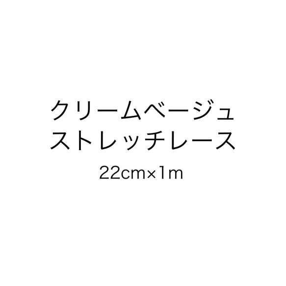 クリームベージュストレッチレース　22cm幅×1m 1枚目の画像