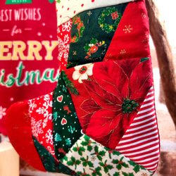 【パッチワーク】可愛いクリスマスブーツのタペストリー・サンタ 5枚目の画像