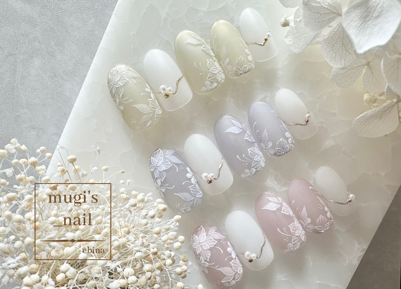 ネイルチップ No.99 フラワーネイル nail ジェルネイル 1枚目の画像