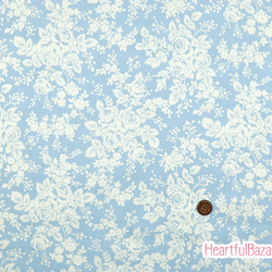 USAコットン(110×50) moda Blueberry Delight 早咲きのバラ スカイ 2枚目の画像