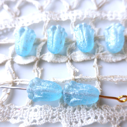 8 顆糖糖芽磨砂玻璃淺藍色捷克珠 第3張的照片