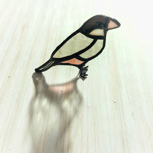 ガラスの桜文鳥（ステンドグラス） その他置物 cerry ステンド