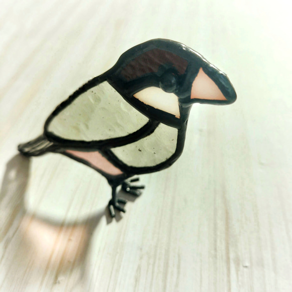 ガラスの桜文鳥（ステンドグラス）　 4枚目の画像