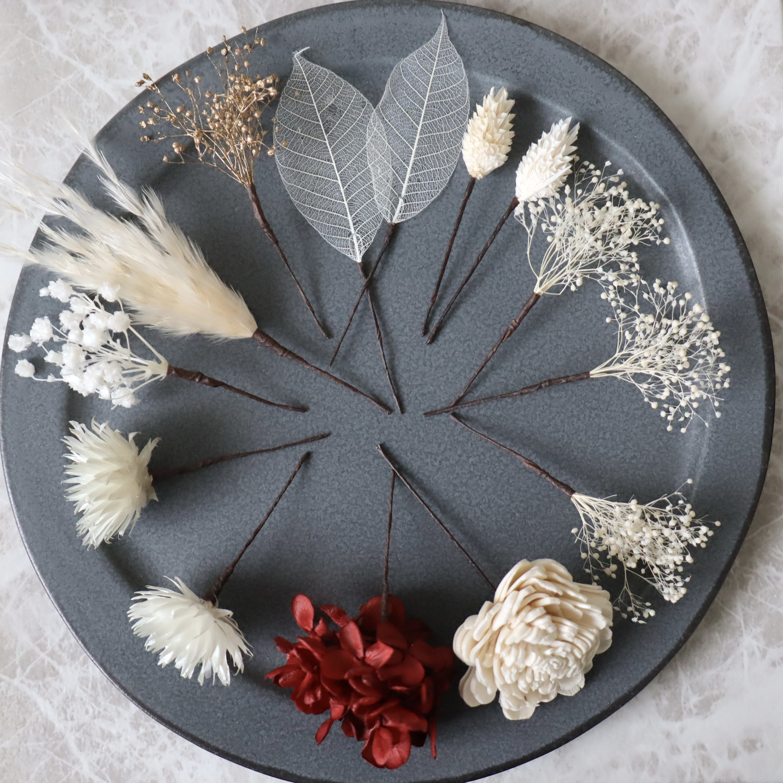 水引の花髪飾り　成人式　髪飾り　プリザーブドフラワー　ナチュラル　成人式髪飾り