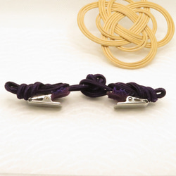 チャイナクリップ木の葉紫（ストール、マフラー留） 2枚目の画像