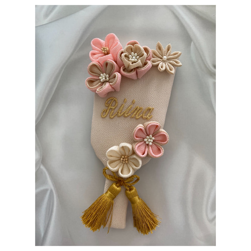 専用 ご依頼品 ひな祭り 羽子板 再販》《受注製作》つまみ細工の羽子板飾り(小)/スタンド付き