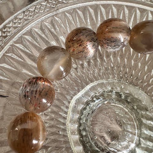 カルサイト 薔薇 ブラウンサンムーンストーン ブレスレット カルサイト 薔薇 ブラウンサンムーンストーン ブレスレット