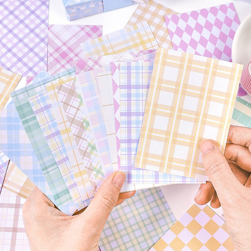 チェック柄好きに捧ぐ！ミニコラージュペーパー100枚入【mc】 その他