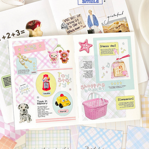 チェック柄好きに捧ぐ！ミニコラージュペーパー100枚入【mc】 その他