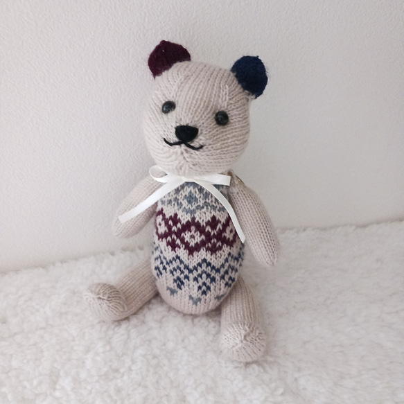 クマのあみぐるみ 編み込み模様 1 あみぐるみ granny m 通販 16912155
