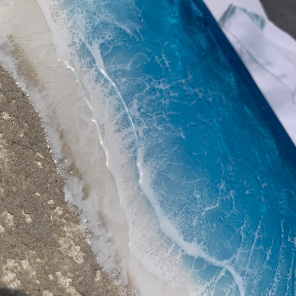 海が恋しくなる前にオーシャンレジンアートで癒されましょ　キラキラ　砂浜　ブルー　サーフショップ　海系.6 2枚目の画像