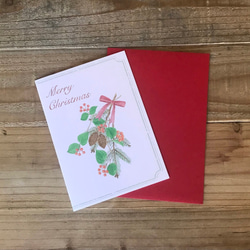 Christmas card Bouquet 植物画　グリーティングカード 1枚目の画像