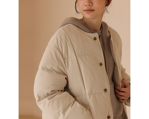 コーデュロイダウンジャケット ショートダウンジャケット